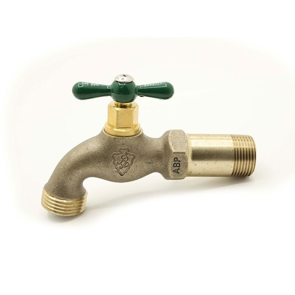 Thrifco Plumbing 3/4 Inch MIP x 3/4 Inch GHT SOT Brass Hose Bibb, ARROWHEAD 6415102 - main